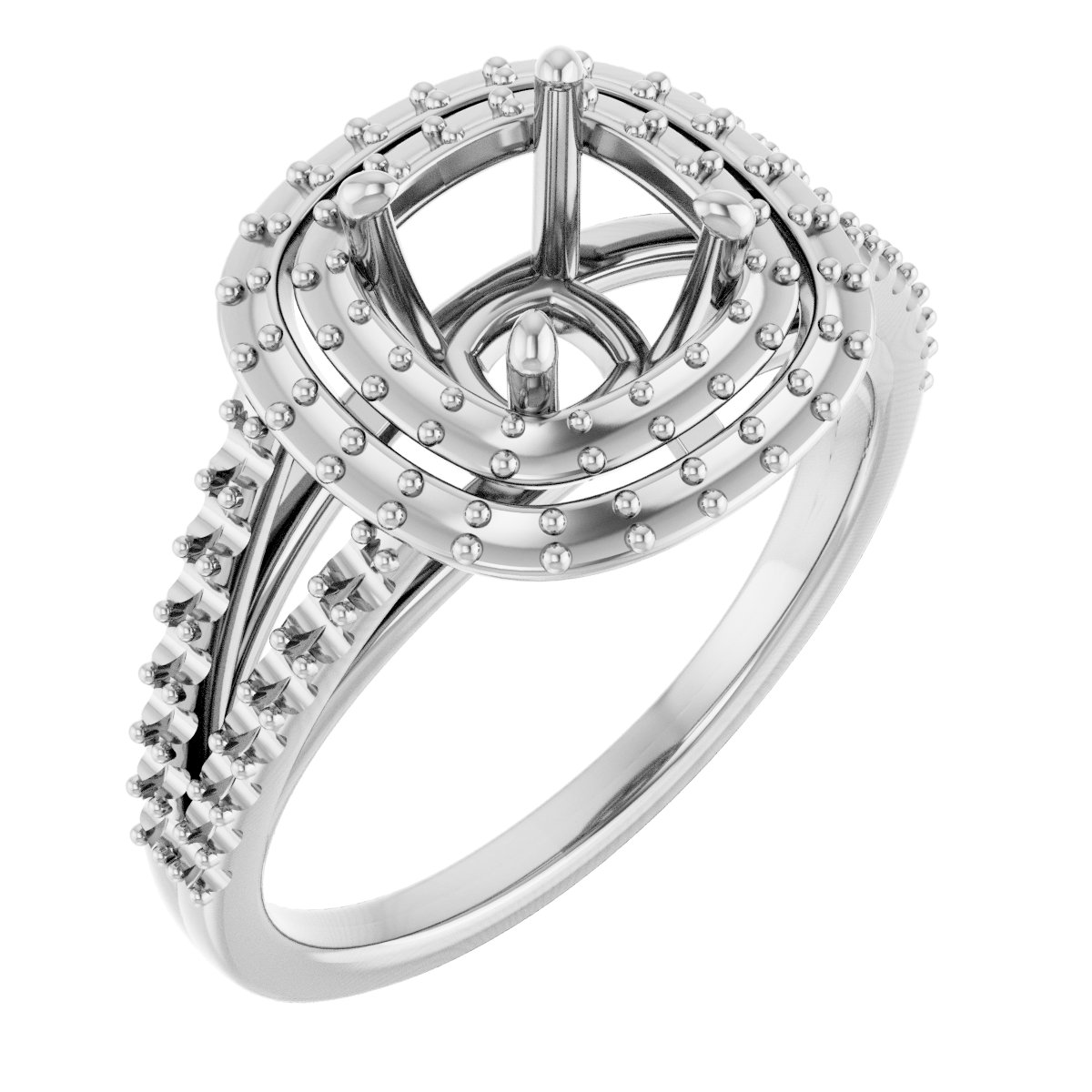 Double Halo-Style Engagement Ring