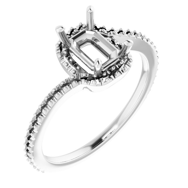 Halo-Style Bypass Engagement Ring