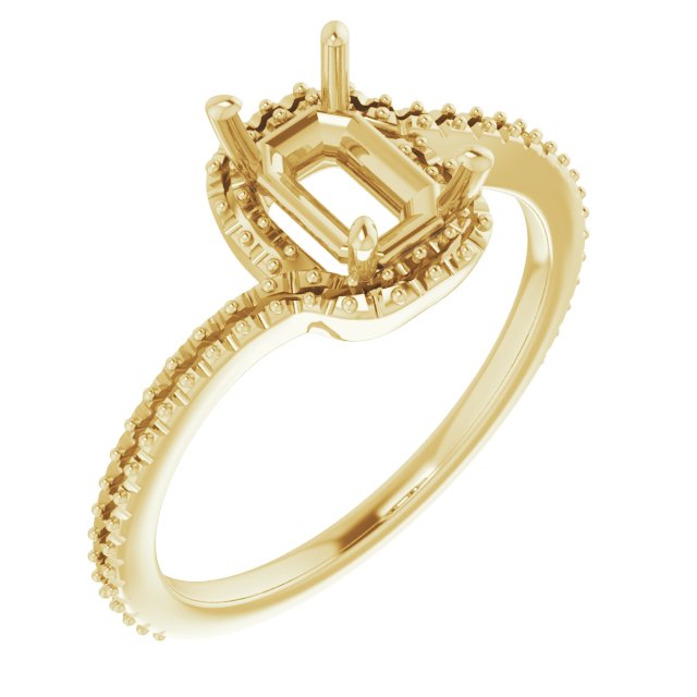Halo-Style Bypass Engagement Ring