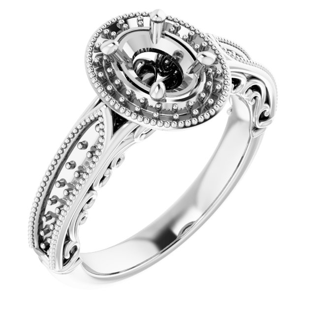 Halo-Style Vintage-Inspired Engagement Ring