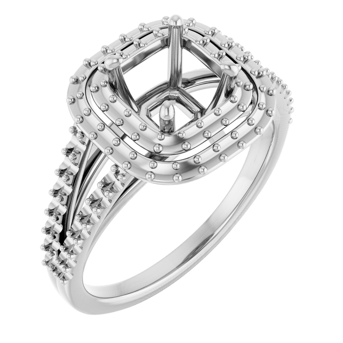 Double Halo-Style Engagement Ring