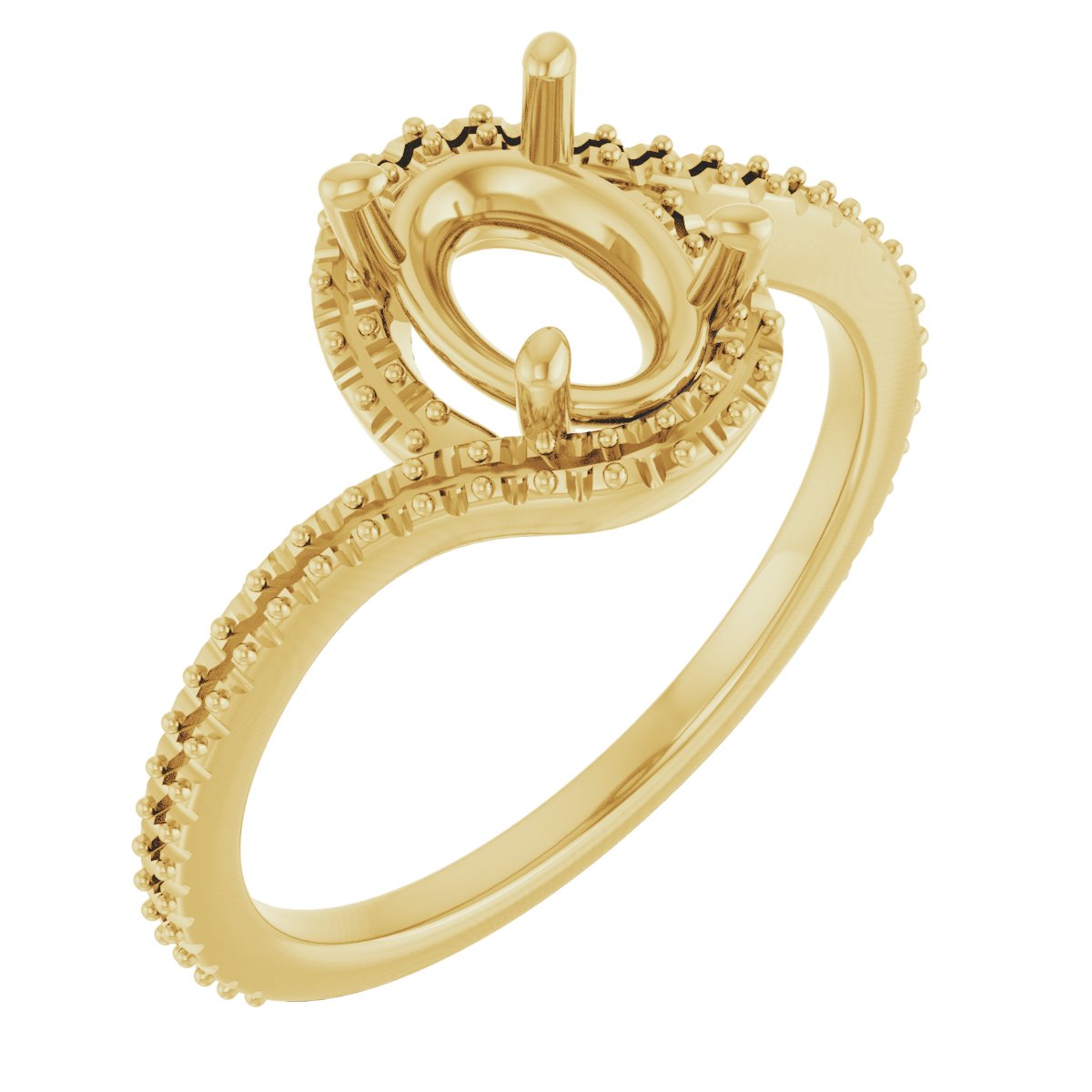 Halo-Style Bypass Engagement Ring