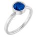 14K White 6 mm Lab-Grown Blue Sapphire Ring
