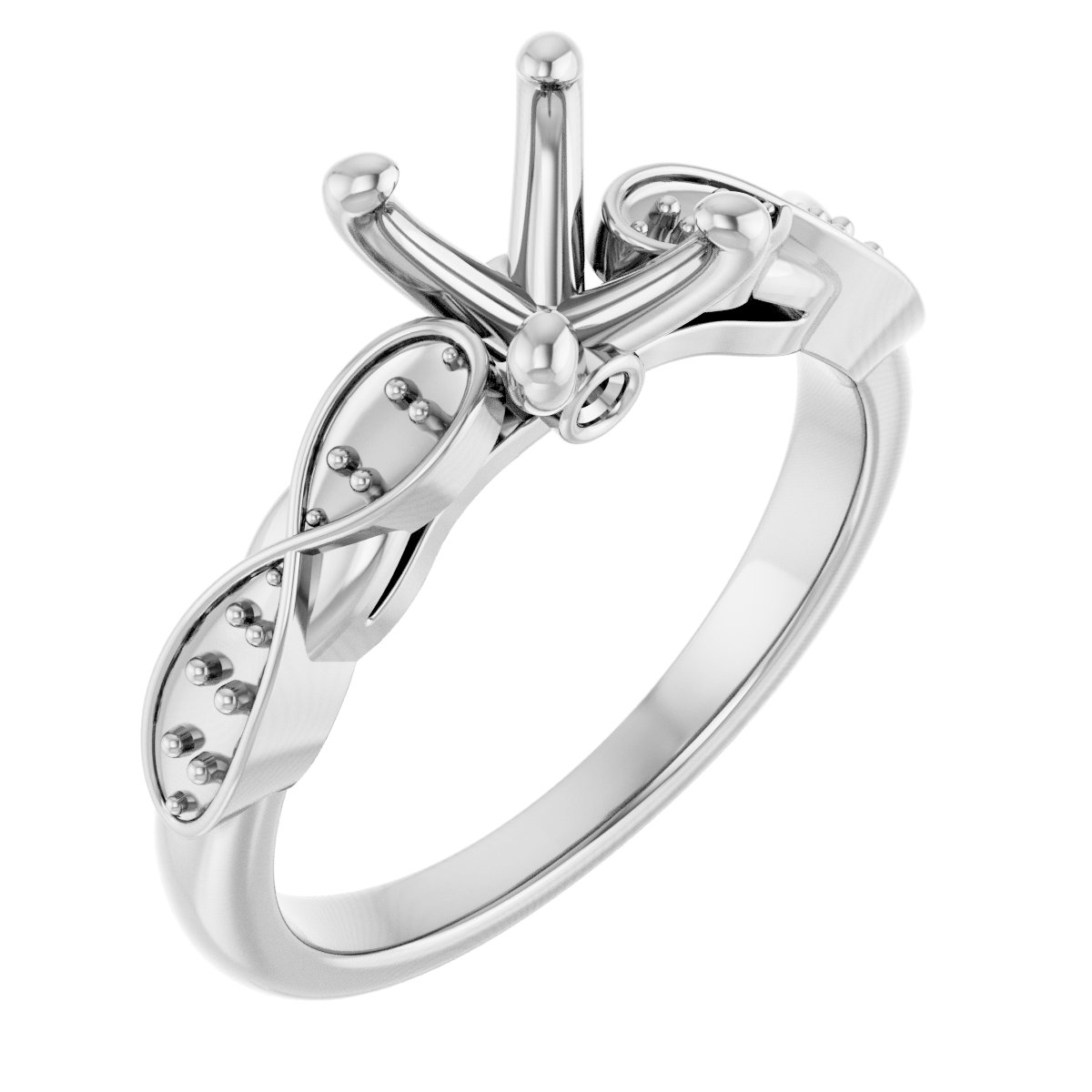 Accented Infinity-Inspired Engagement Ring
