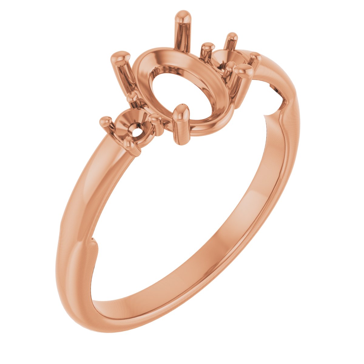 Three-Stone Sculptural Engagement Ring