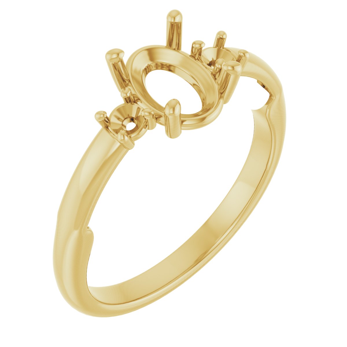 Three-Stone Sculptural Engagement Ring