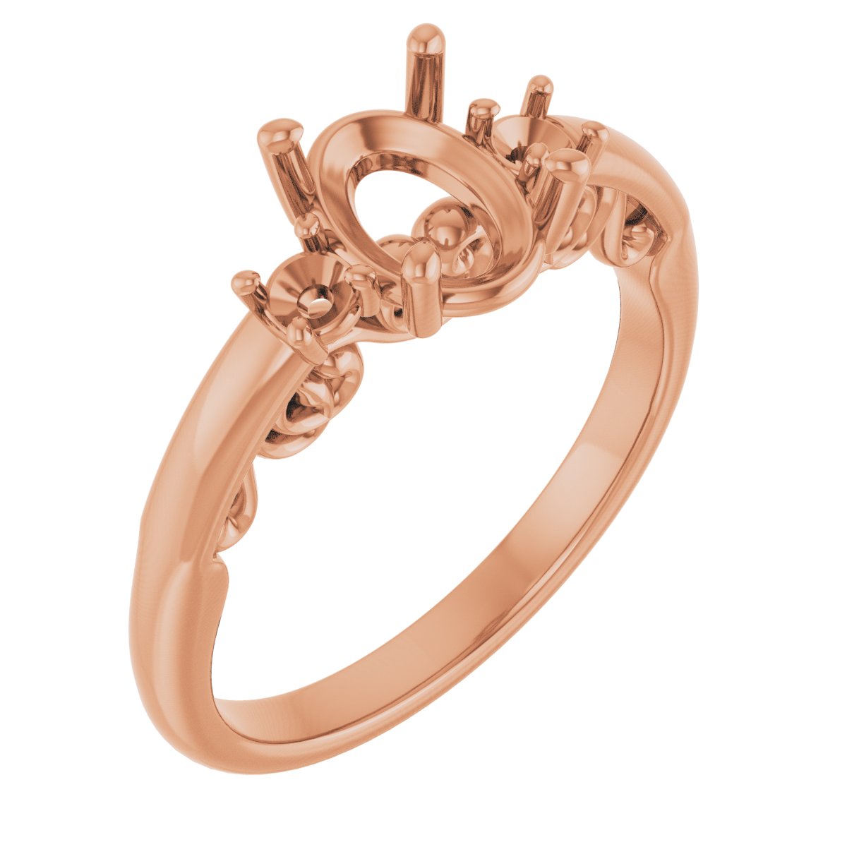 Three-Stone Sculptural Engagement Ring