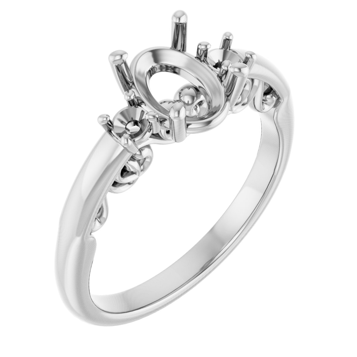 Three-Stone Sculptural Engagement Ring