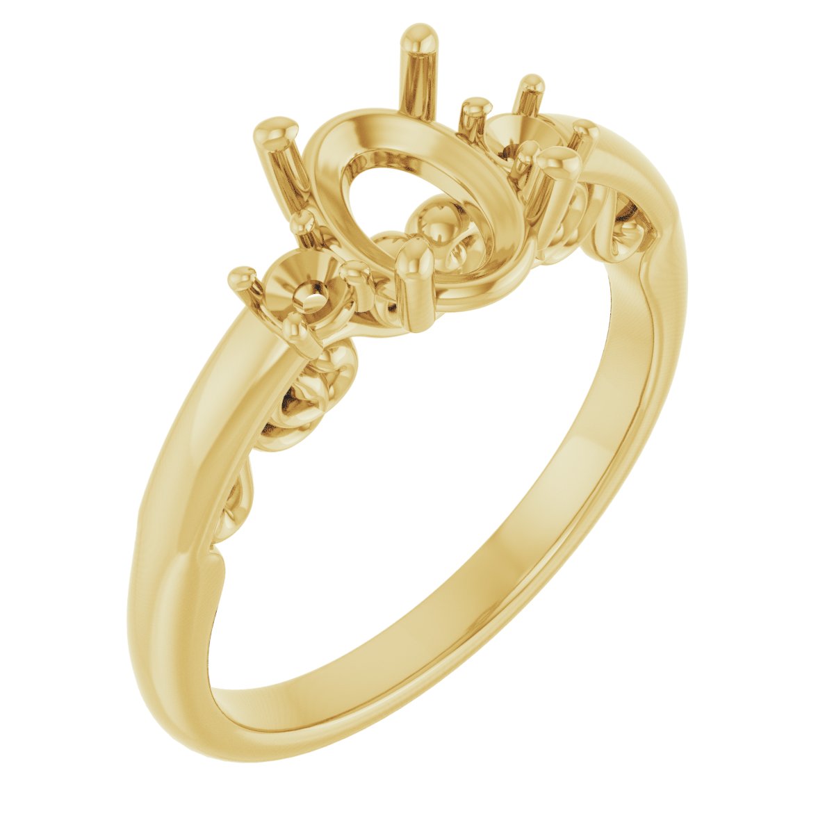 Three-Stone Sculptural Engagement Ring