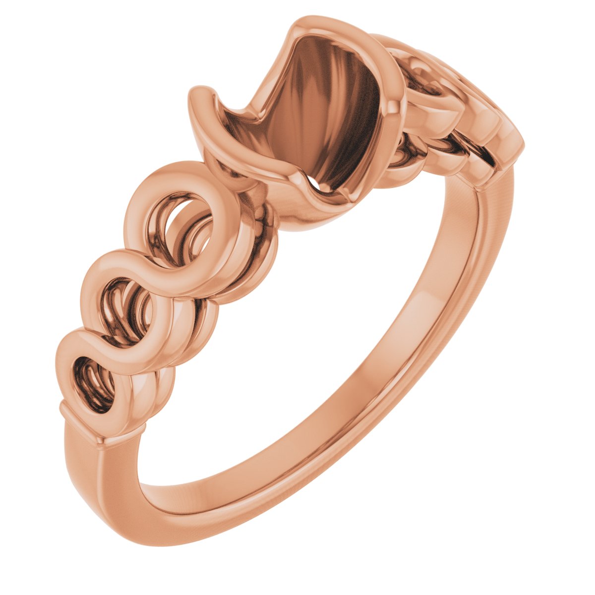 Half-Bezel Accented Engagement Ring