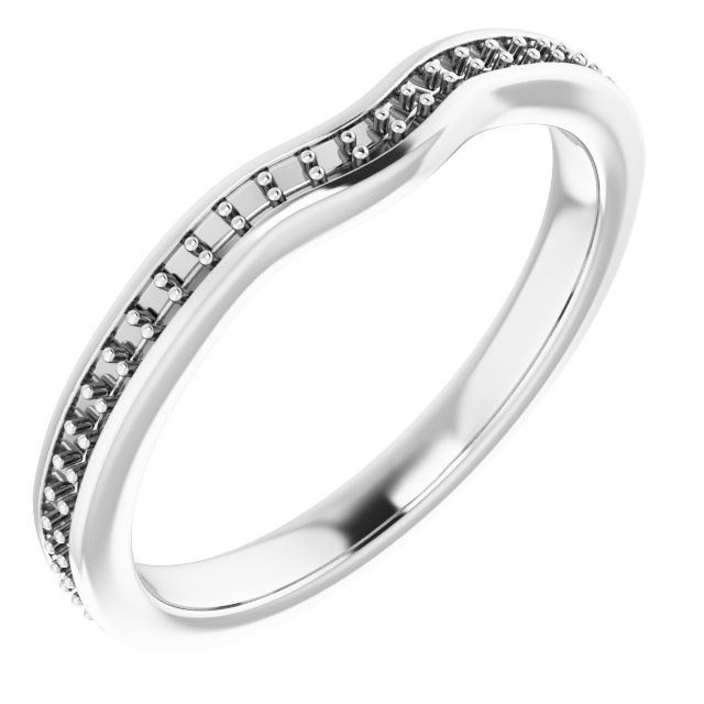 14K White 1/5 CTW Diamond Band for 6.5 mm Round Ring