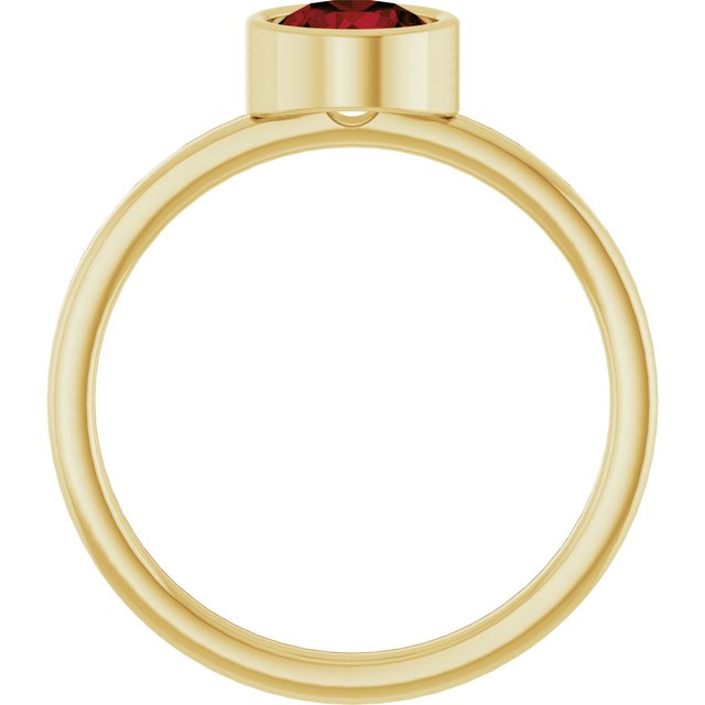14K Yellow 6 mm Natural Mozambique Garnet Ring