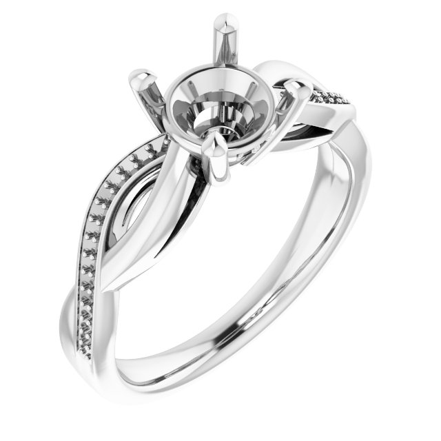 Accented Infinity-Inspired Engagement Ring