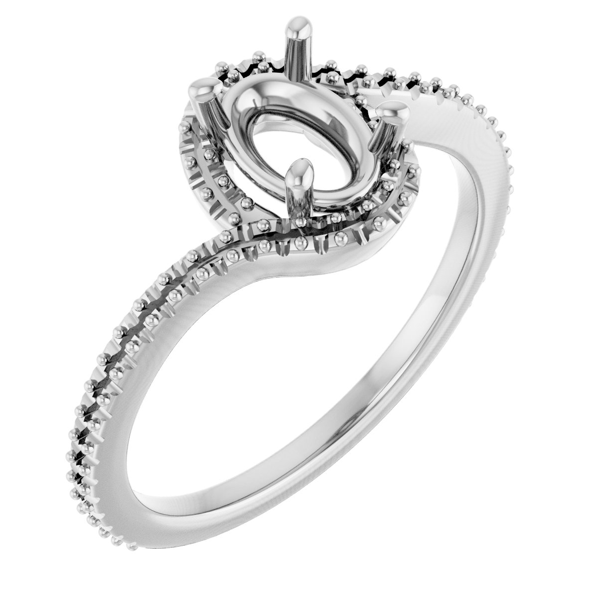 Halo-Style Bypass Engagement Ring