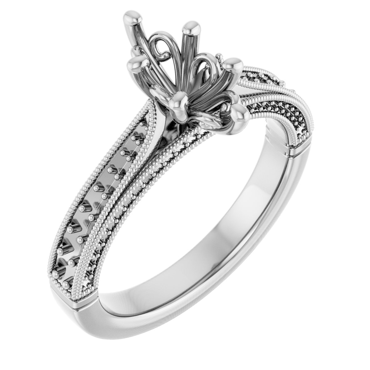 Accented Vintage-Inspired Engagement Ring