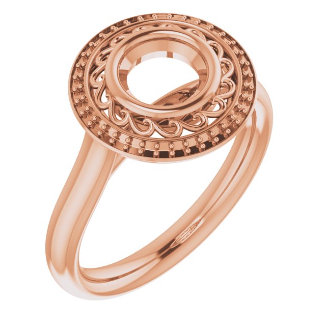 Sculptural Bezel-Set Halo-Style Ring