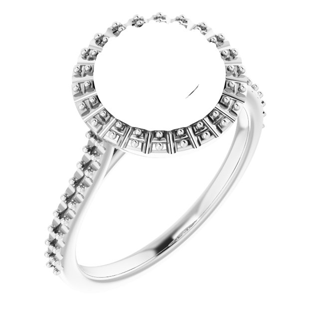 14k White & Yellow Gold  5.2 Mm Round Engagement Ring Mounting