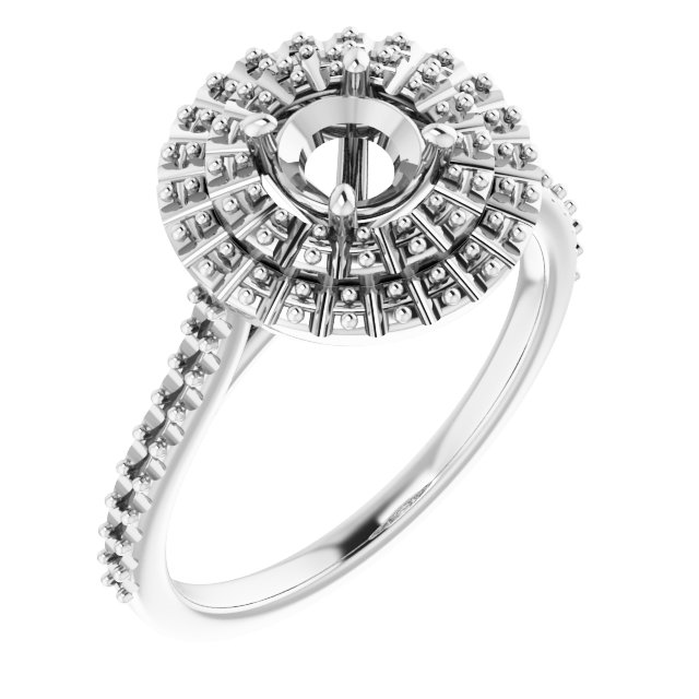 Double Halo-Style Engagement Ring