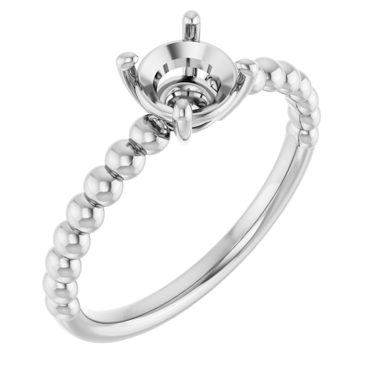 Beaded Solitaire Ring
