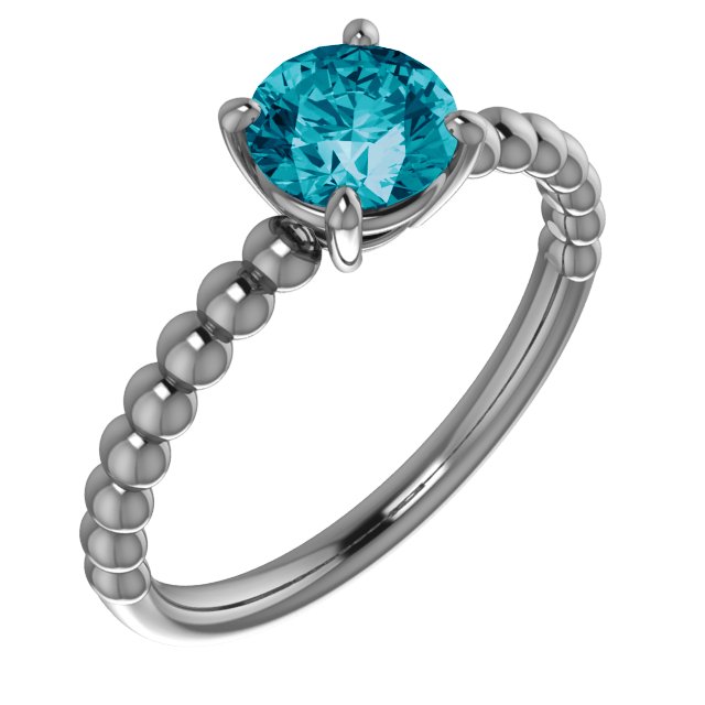14K Rose London Blue Topaz Beaded Ring Ref 14014299