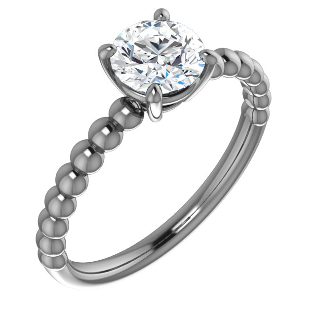 Beaded Solitaire Ring