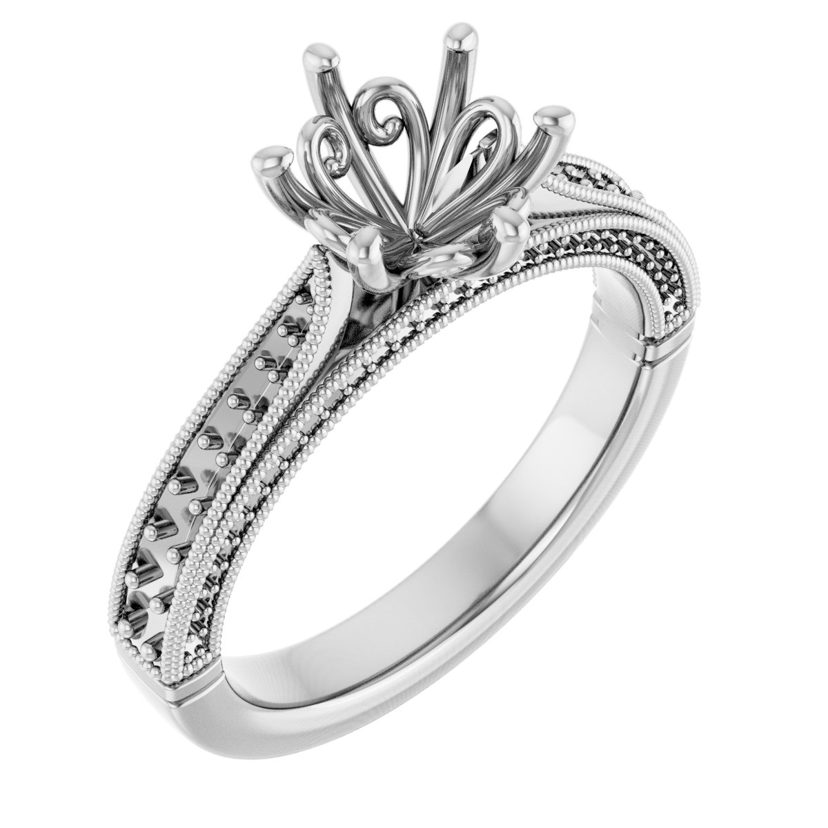 Accented Vintage-Inspired Engagement Ring