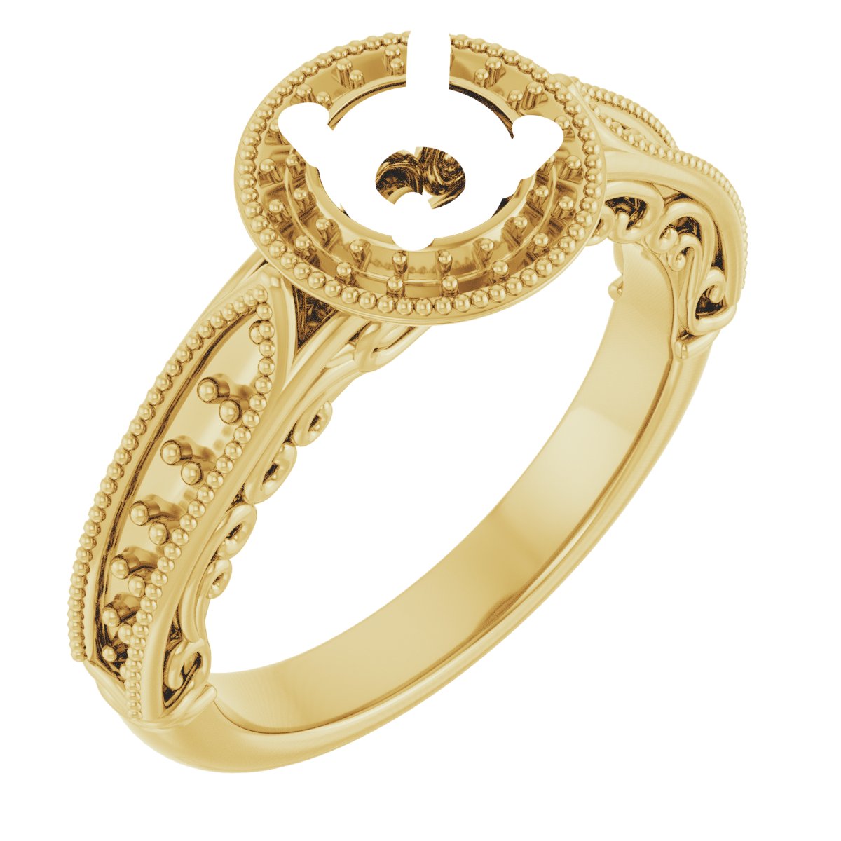 Halo-Style Vintage-Inspired Engagement Ring