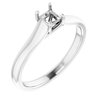 Sterling Silver 3.5x3.5 mm Square Solitaire Engagement Ring Mounting Ref 2822204