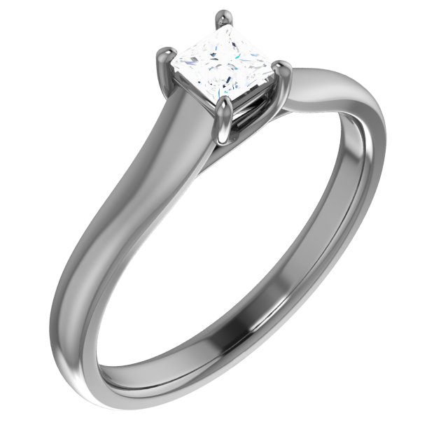 14K White .25 CTW Diamond Solitaire Engagement Ring Ref 4026999