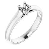 14K X1 White 4.1 mm Round Solitaire Engagement Ring Mounting