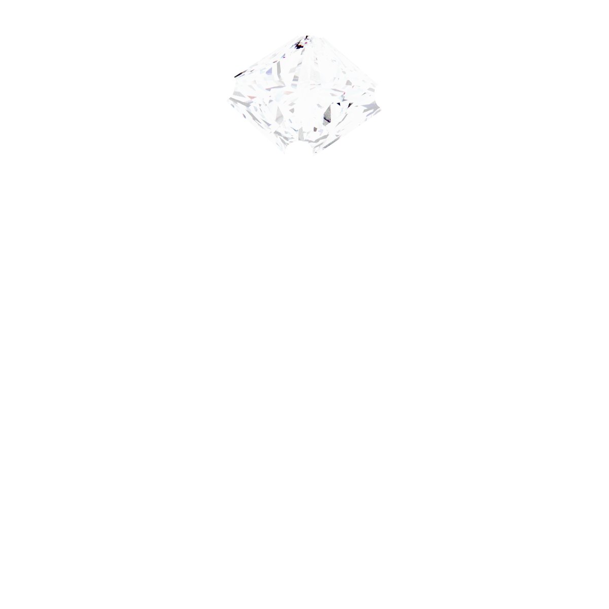 14K White 4 mm Square 4-Prong Moissanite Engagement Ring
