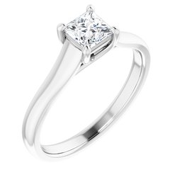 Square/Princess Diamond Solitaire Woven Engagement Ring