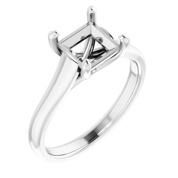 Continuum Sterling Silver 6.5x6.5 mm Square Solitaire Engagement Ring Mounting Ref 4903967