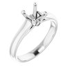 Sterling Silver 6.5 mm Round Solitaire Engagement Ring Mounting