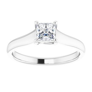 18K White 1/2 CTW Diamond Solitaire Engagement Ring