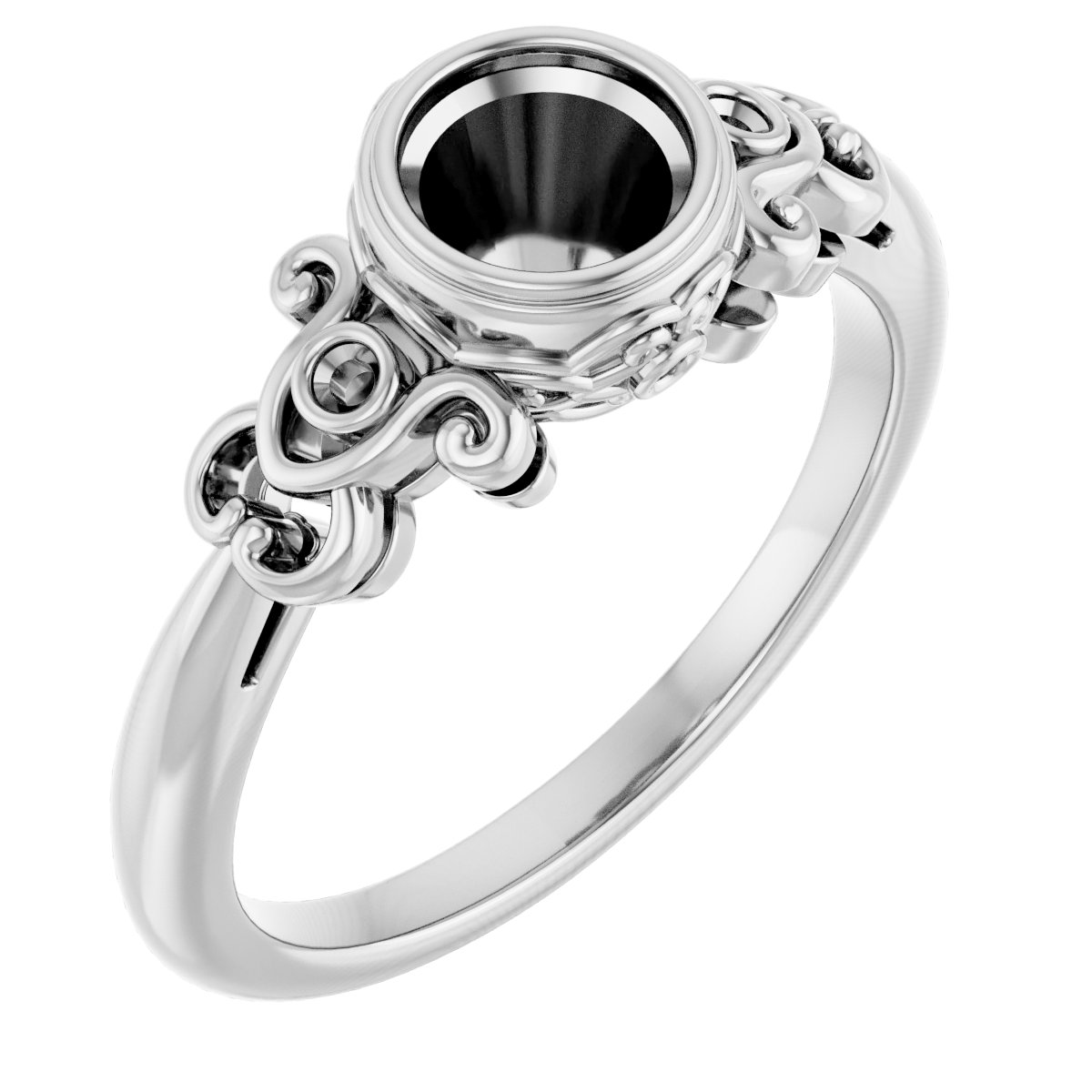 Bezel-Set Accented Sculptural Ring
