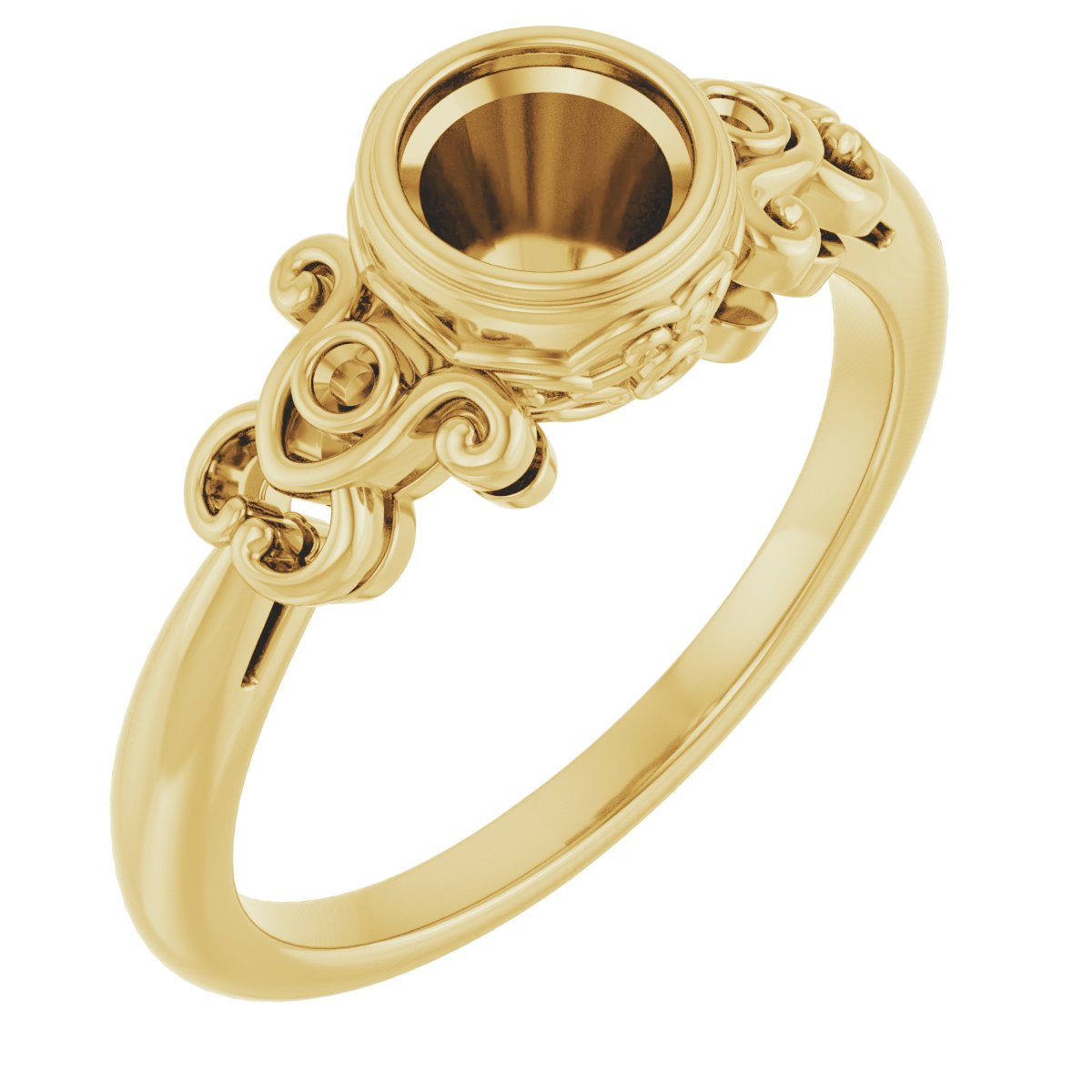 Bezel-Set Accented Sculptural Ring