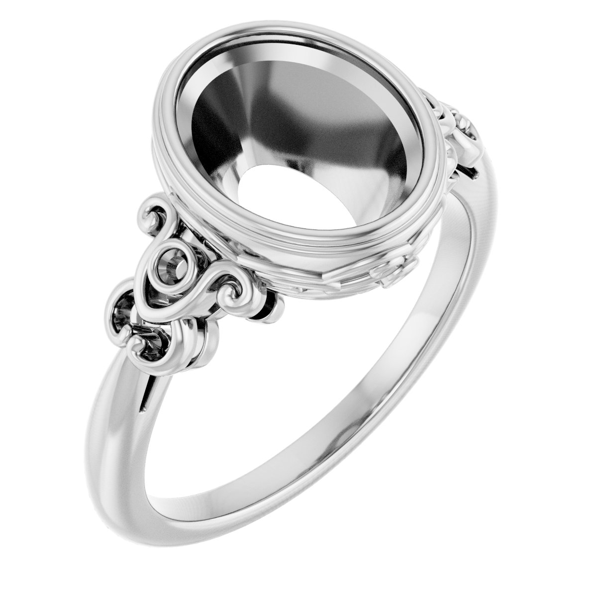 Bezel-Set Accented Sculptural Ring