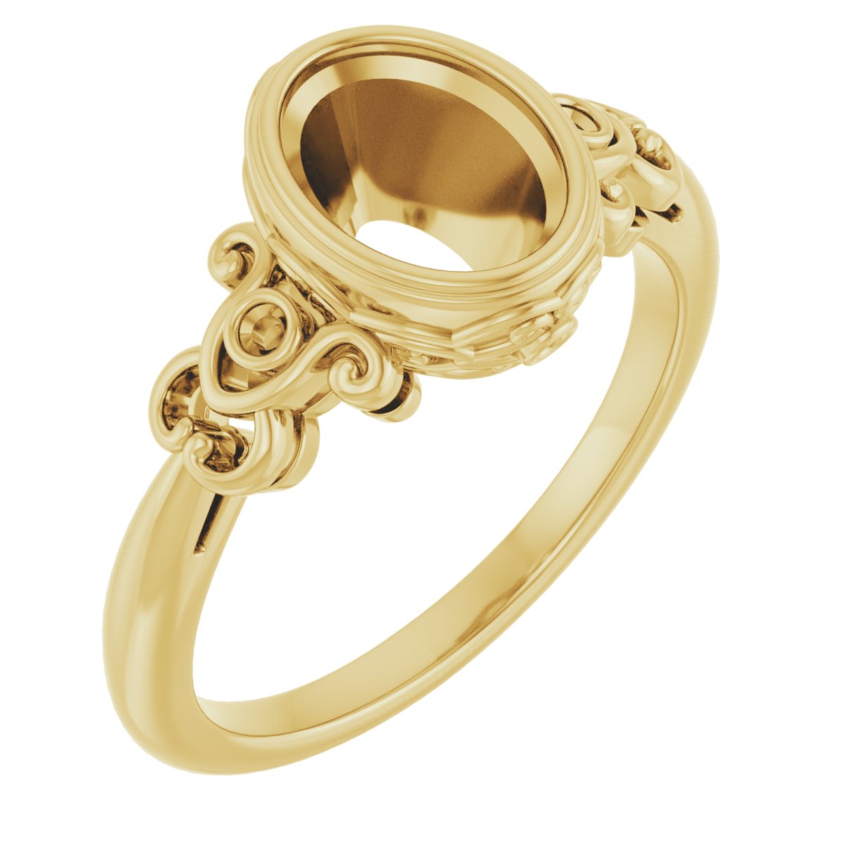 Bezel-Set Accented Sculptural Ring