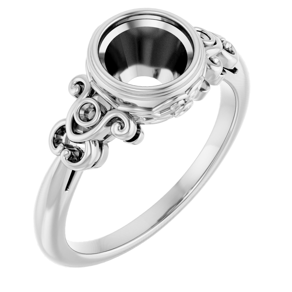 Bezel-Set Accented Sculptural Ring