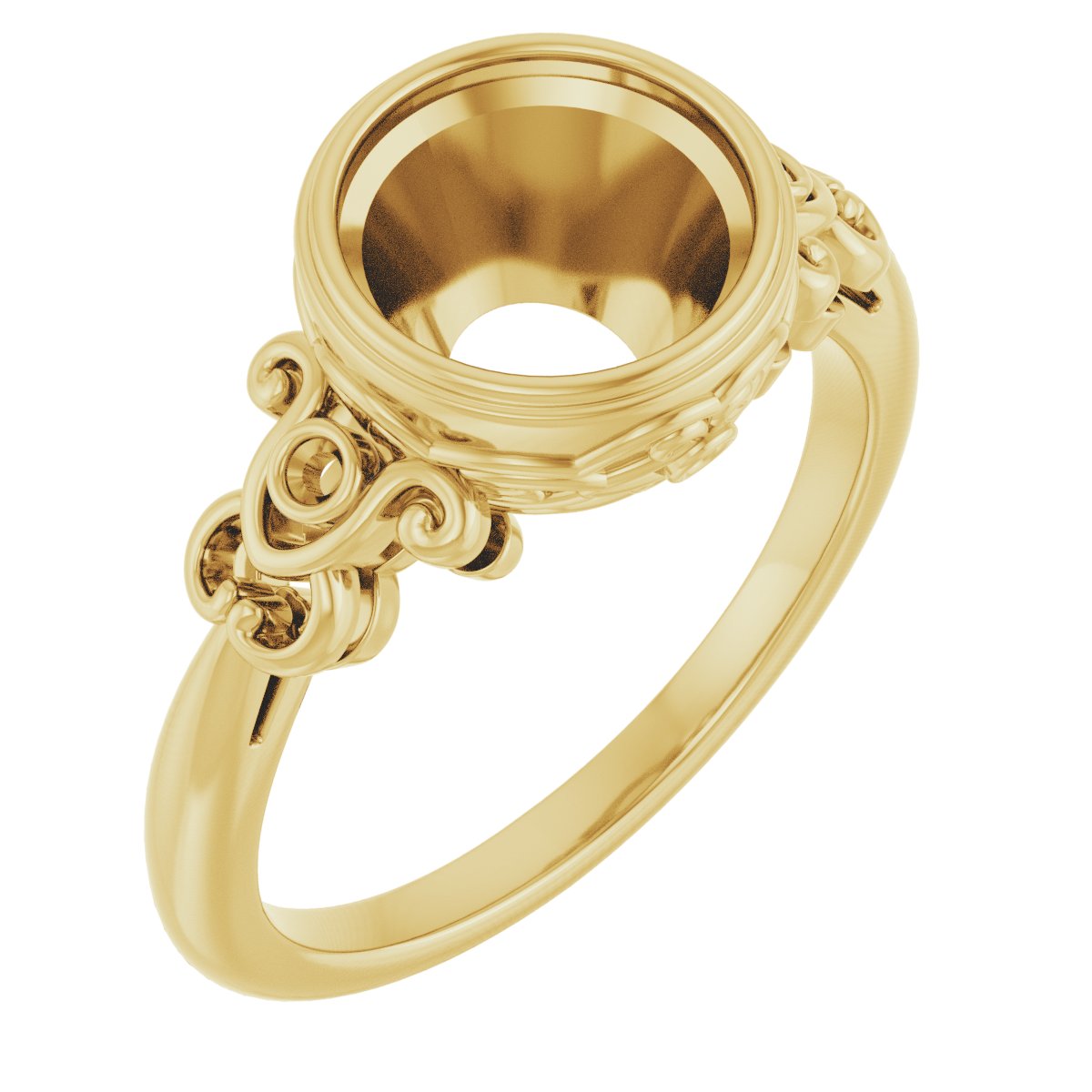 Bezel-Set Accented Sculptural Ring
