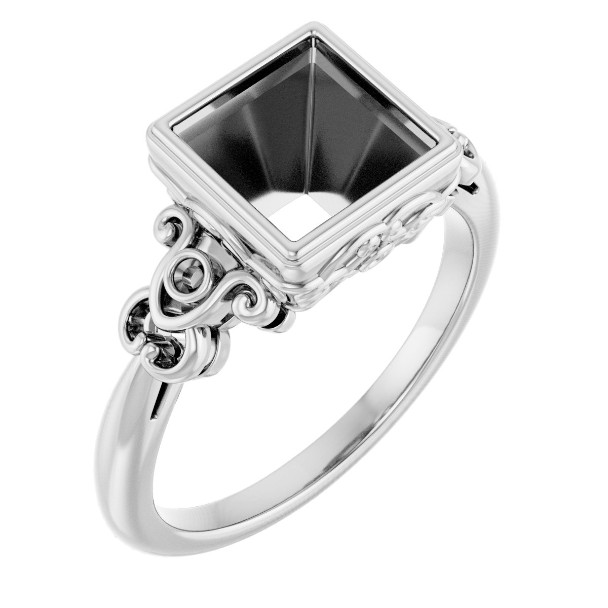 Bezel-Set Accented Sculptural Ring