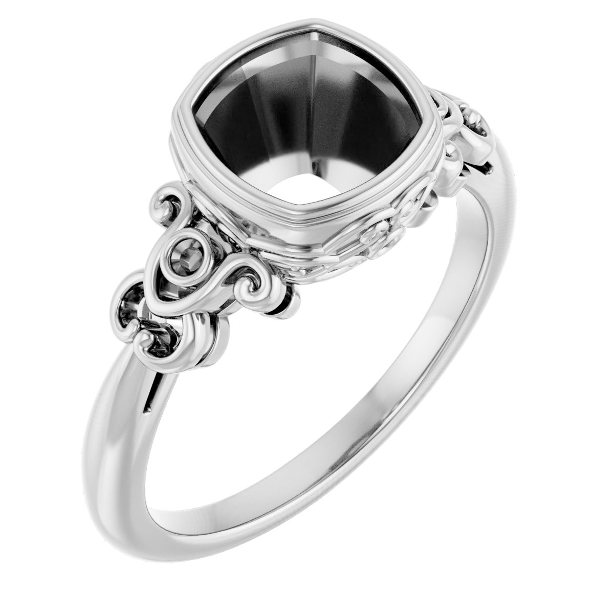 Bezel-Set Accented Sculptural Ring