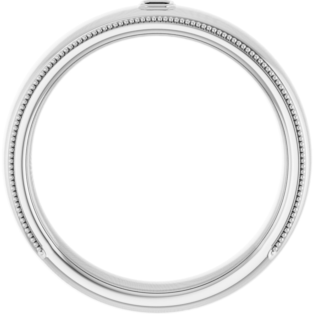 6x4 mm Emerald Men's Band Mounting view 2