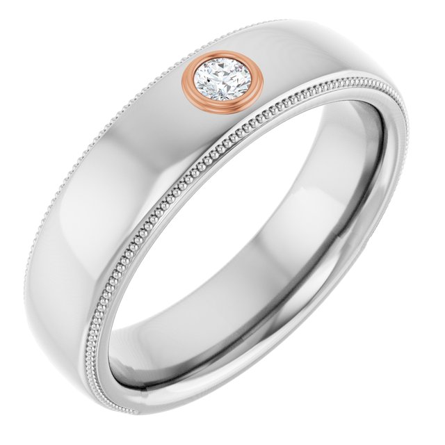 14K White & Rose 1/10 CTW Diamond Ring 