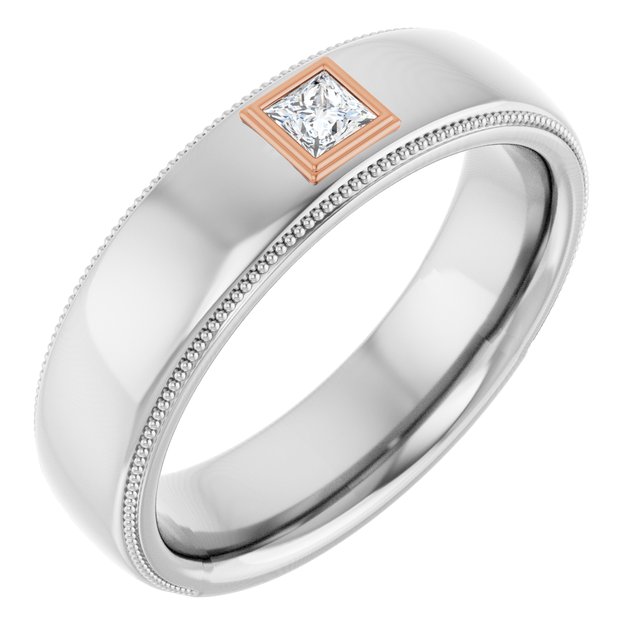 14K White & Rose 1/6 CTW Diamond Ring 