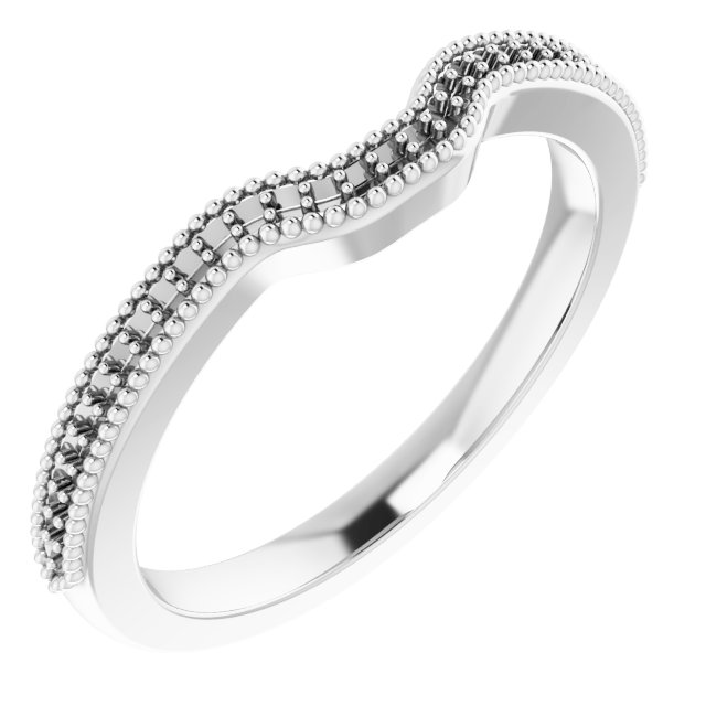 14K White .08 CTW Diamond Band