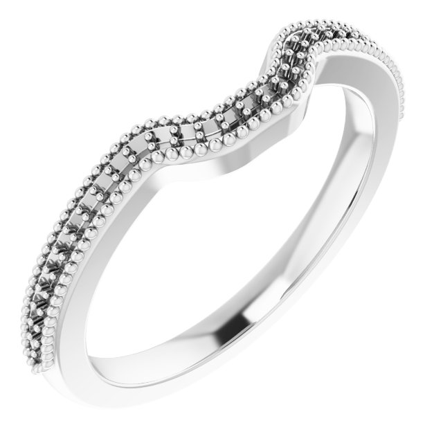 14K White .08 CTW Diamond Band