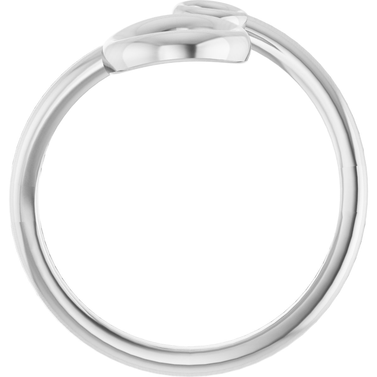 14K White Double Circle Bypass Ring 