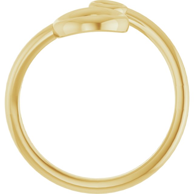 14K Yellow Double Circle Bypass Ring 